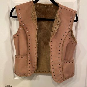 Beige suede vest